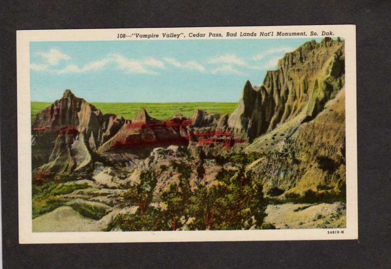 SD Vampire Valley Cedar Pass Bad Lands Nat Monument South Dakota Postcard