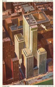 Vintage Postcard 1938 Field Building Aerial View Skyscrapers Chicago Illinois IL