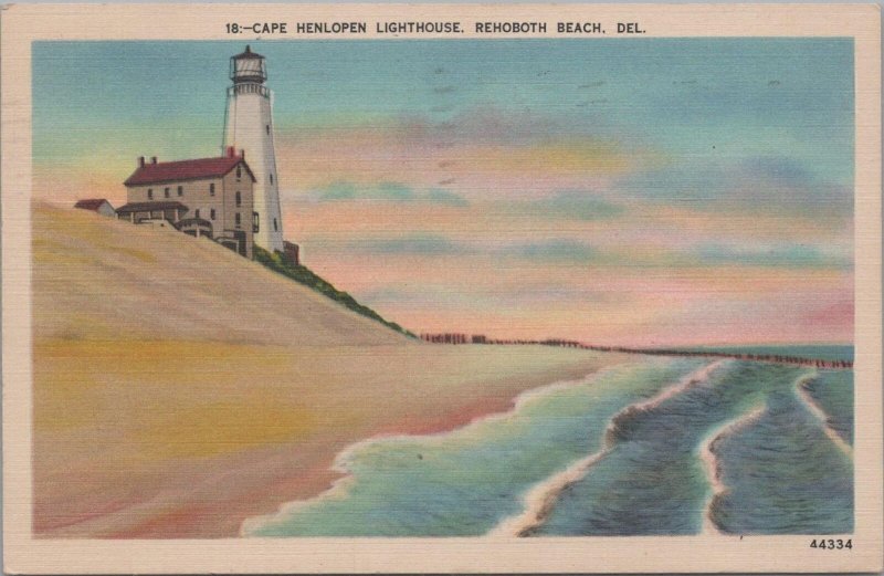 Postcard Cape Henlopen Lighthouse Rehoboth Beach DE