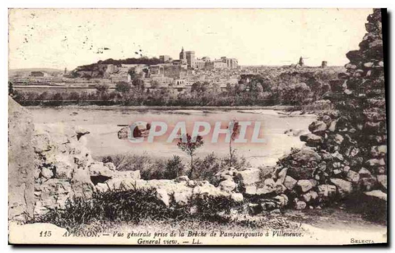 Old Postcard Avignon General View from the Breche de Villeneuve has Pamparigo...