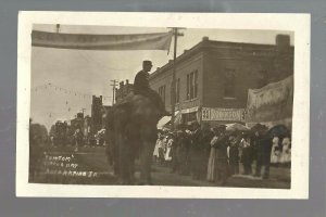 Rock Rapids IOWA RP c1910 CIRCUS PARADE Elephant TOM TOM nr Sheldon Sibley NW IA