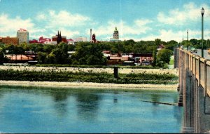 Kansas Topeka Skyline From The Kansas River Bridge