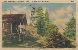 Fire Warden's Cabin & Tower at top of Bald Mountain Adirondacks New York pm 1943