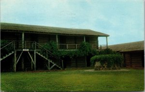 Vtg Oklahoma OK Ft Gibson Stockade Officers Quarters Old Well 1970 View Postcard