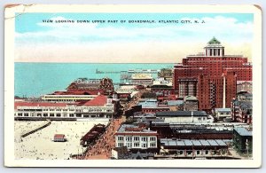 View Looking Down Upper Part Of Boardwalk Atlantic City New Jersey NJ Postcard