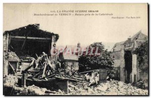 Old Postcard Militaria Great War Bombardment 16 1914 Verdun Ruins near the ca...