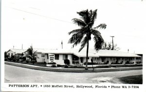 1962 Patterson Apts. 1650 Moffett Street Hollywood Florida Real Photo Postcard