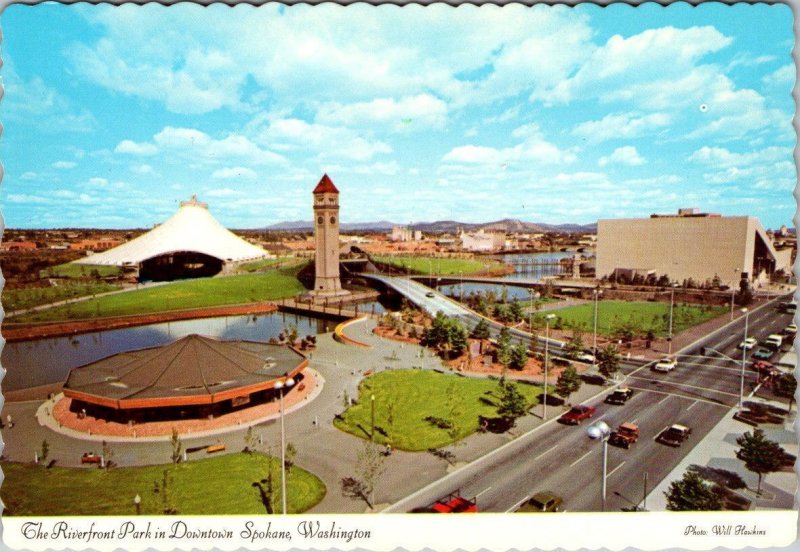 2~4X6 Postcards Spokane, WA Washington  RIVERFRONT PARK  Clock Tower~Pavilion