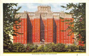 Chicago Illinois 1940s Postcard Stevens Hotel