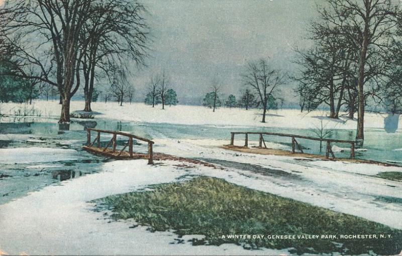 Winter Day at Genesee Valley Park, Rochester, New York - pm 1912 - DB