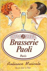 Postcard Moderne Brasserie Paoli Chatelet Paris Atmosphere Music Open Day and...