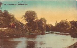 Danville-Columbus Wisconsin~Crawfish River @ Sunset~House on Shore~1910 Postcard