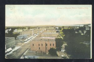 YANKTON SOUTH DAKOTA SD DOWNTOWN BIRDSEYE VIEW VINTAGE POSTCARD 1913