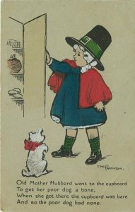 1917 Arts & Crafts Ethel Parkinson Old Mother Hubbard Nursery Rhyme Postcard