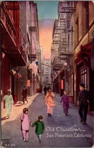 Vintage California Postcard - San Francisco - Old Chinatown - 1924