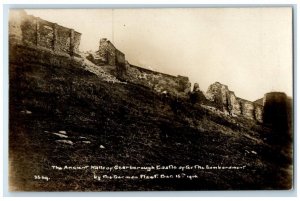 1914 Scarborough Castle Walls German Bombardment England RPPC Photo Postcard