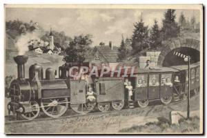 VINTAGE POSTCARD Fantaisie Children Train