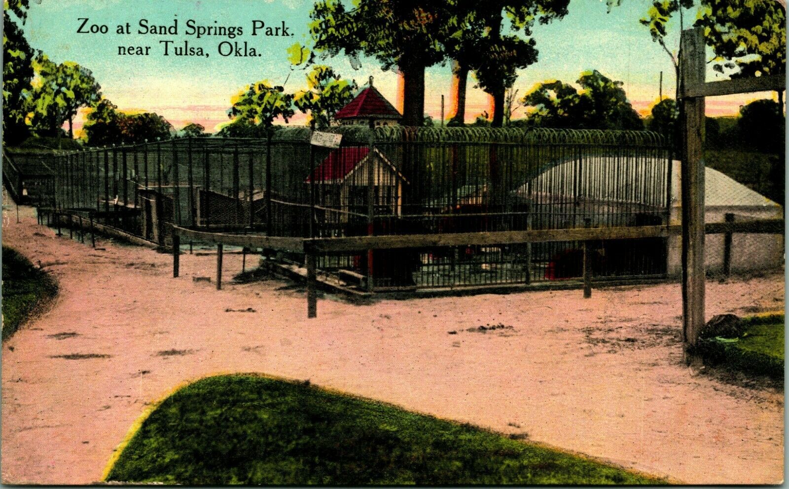 Zoo At Sand Springs Park Tulsa Oklahoma OK 1910s DB Postcard Kress & Co