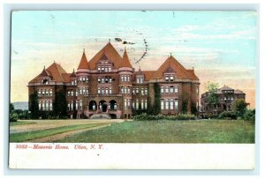 Masonic Home Utica New York 1908 Vintage Postcard 