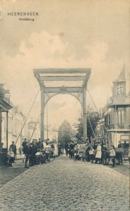 Netherlands Heerenveen Hoofdbrug Vintage Postcard 07.57