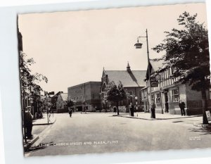 Postcard Church Street And Plaza, Flint, Wales