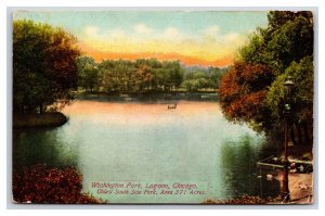 Washington Park Lagoon Chicago Illinois IL DB Postcard Y6