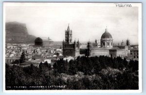 RPPC Cathedral Panorama PALERMO ITALY Postcard