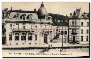 Postcard Former Bank Epinal Small College Caisse d & # 39Epargne and rue de l...