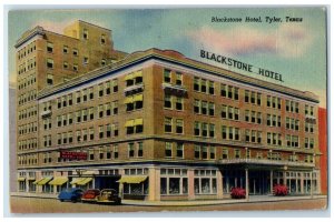 1945 Blackstone Hotel Building Cars Street View Tyler Texas TX Vintage Postcard