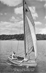 Great Sport Kentucky Lake People Sailing 1930s Postcard Wilson Teich 8714