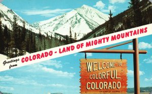 Postcard Greetings From Colorful Colorado Land Of Mighty Mountains Peaks Streams