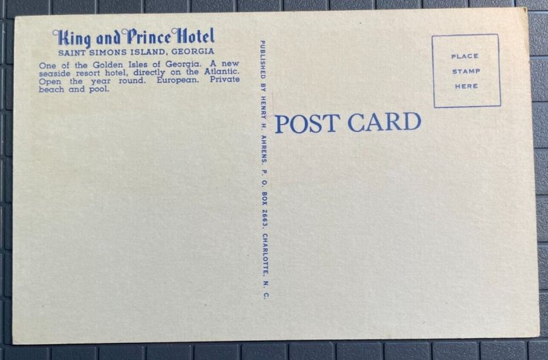 Vintage Postcard 1930-1945 King & Prince Hotel St. Simons Island Georgia 