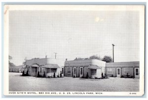 c1940's Over Nite'R Motel 883 Dix Ave. US 25 Lincoln Park MI Vintage Postcard 