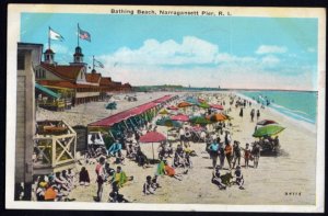 Rhode Island NARRAGANSETT PIER Bathing Beach - pm1936 - White Border