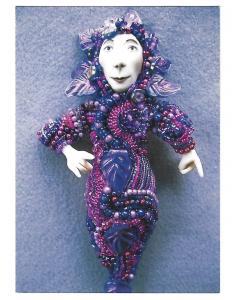 A Beadwork Doll Leaf Goddess  Lampwork Glass Leaves St Paul MN 4 by 6