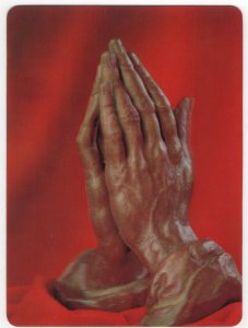 Jesus' Praying Hands  Postcard,  3-D Lenticular 4 3/4 x 6 1/2 inches