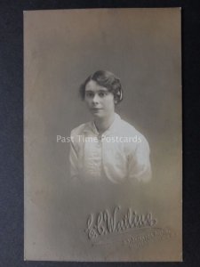 Studio Portrait of Young Lady Old RP PC by E.C.Watling 33 Jamaica Rd, Bermondsey