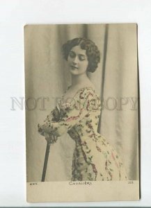 482279 Lina CAVALIERI Italian OPERA Singer DANCE Vintage PHOTO postcard tinted