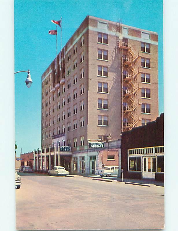 Unused 1950's OLD CARS & FALLS HOTEL Marlin Texas TX Q5860