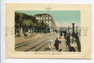 425782 ALGERIA Republic boulevard Vintage Embossed postcard