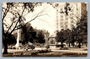 PENSACOLA FL PLAZA SQUARE VINTAGE REAL PHOTO POSTCARD RPPC