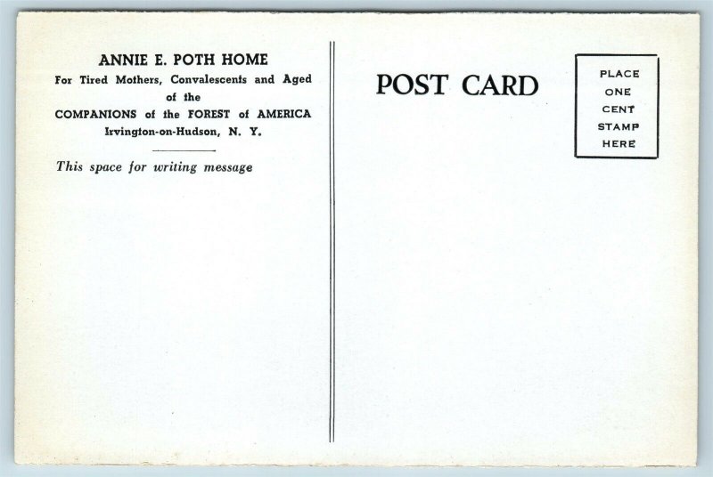 Postcard NY Irvington On The Hudson Music Room Annie Poth Convalescents Home I19