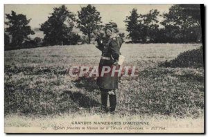 Postcard Old Army Maneuvers d & # 39automne Prussian officers in the field mi...