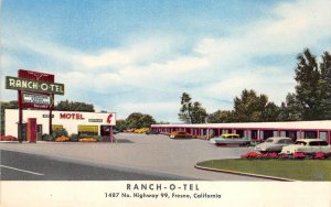 RANCH-O-TEL Fresno, California Roadside Highway 99 c1950s Rare Vintage Postcard