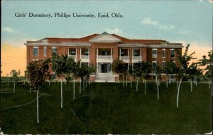 Enid Oklahoma OK Girls Dorm Phillips University c1910 Vintage Postcard