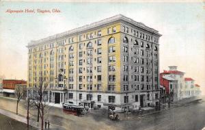 Dayton Ohio c1910 Postcard Algonquin Hotel Streetcar