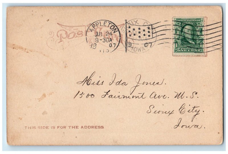 1907 Aloah Beach Lake Winnebgo Near Appleton Wisconsin WI Posted Postcard