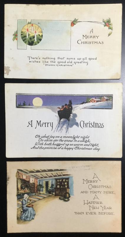 Postcard (3) Christmas 12/1922 LB