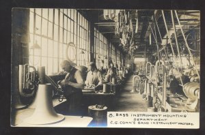 RPPC C.G. CONN BAND INSTRUMENT COMPANY INTERIOR REAL PHOTO POSTCARD