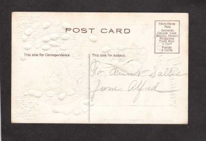 May Easter Greetings Postcard Bunny Rabbit Pussy Willows Vintage PC